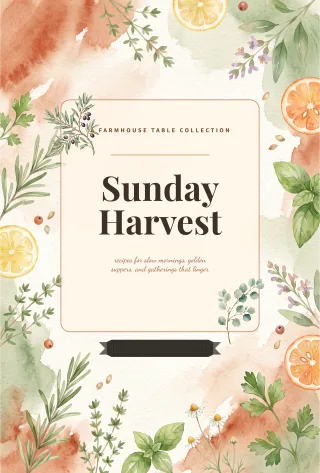 Cookbook cover template — Sunday Harvest