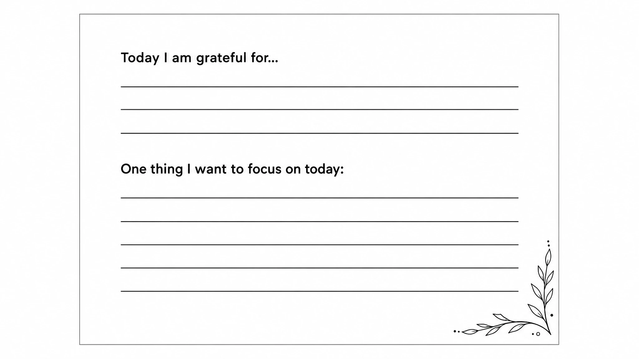 Guided journal interior page with reflective prompts and writing lines