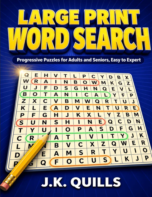 Large Print Word Search — real book cover generated by KDP Builder