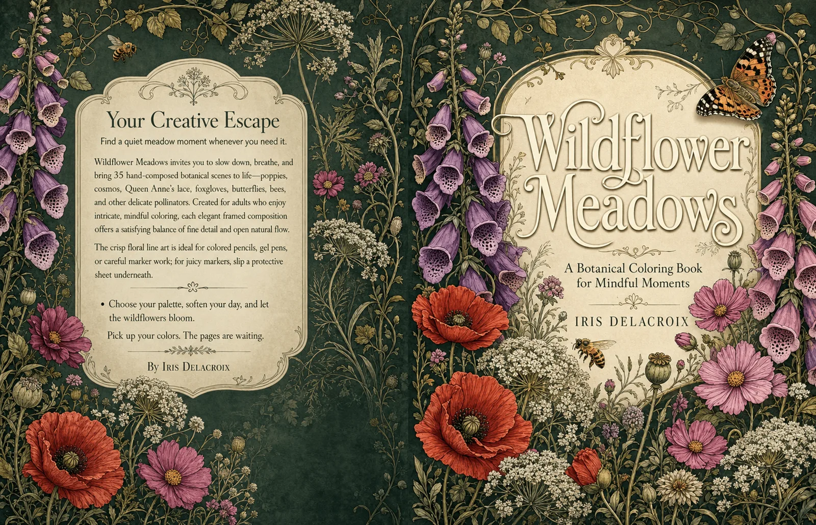 Full paperback wrap cover of Wildflower Meadows showing back, spine, and front