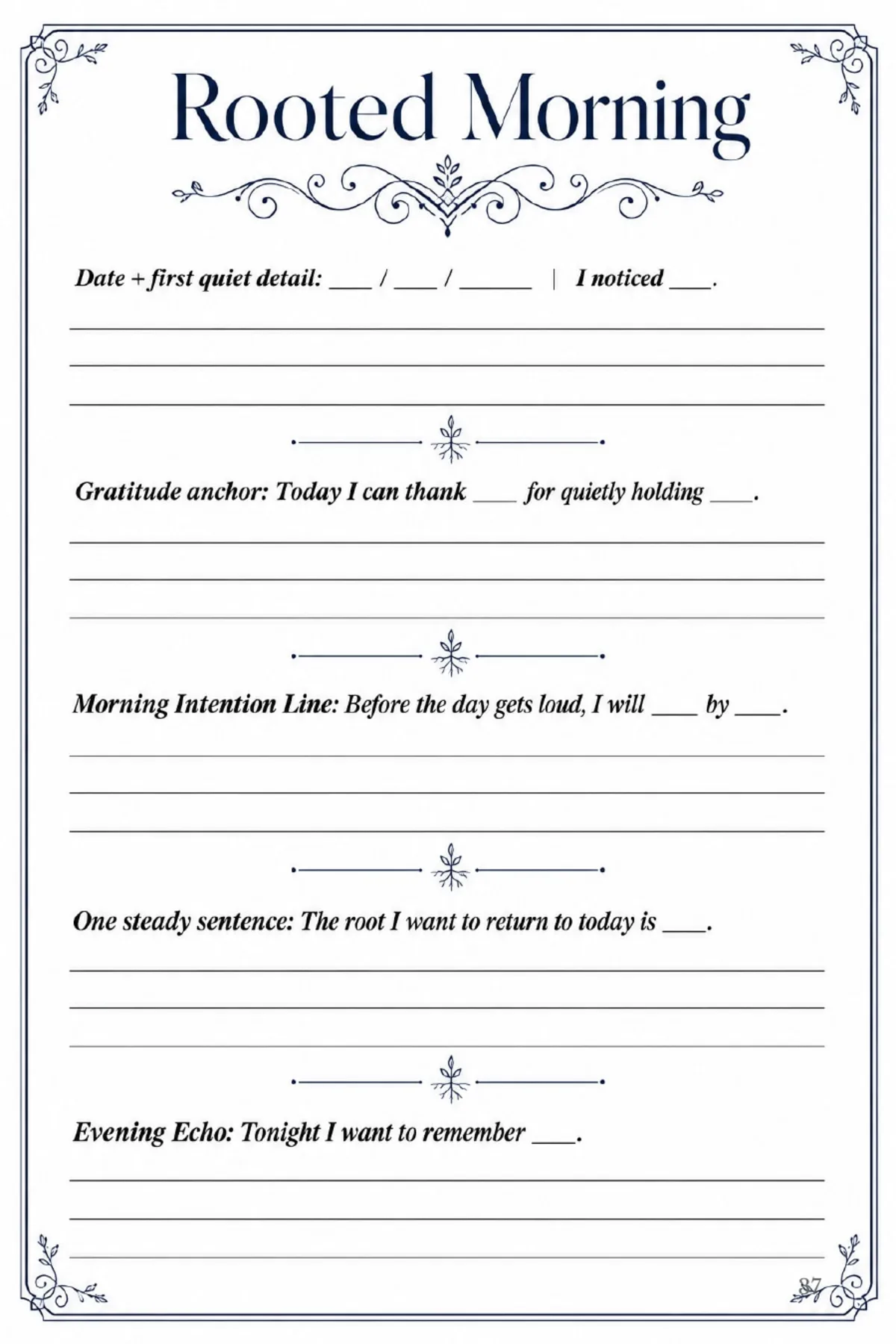 The Five-Minute Morning — actual interior page