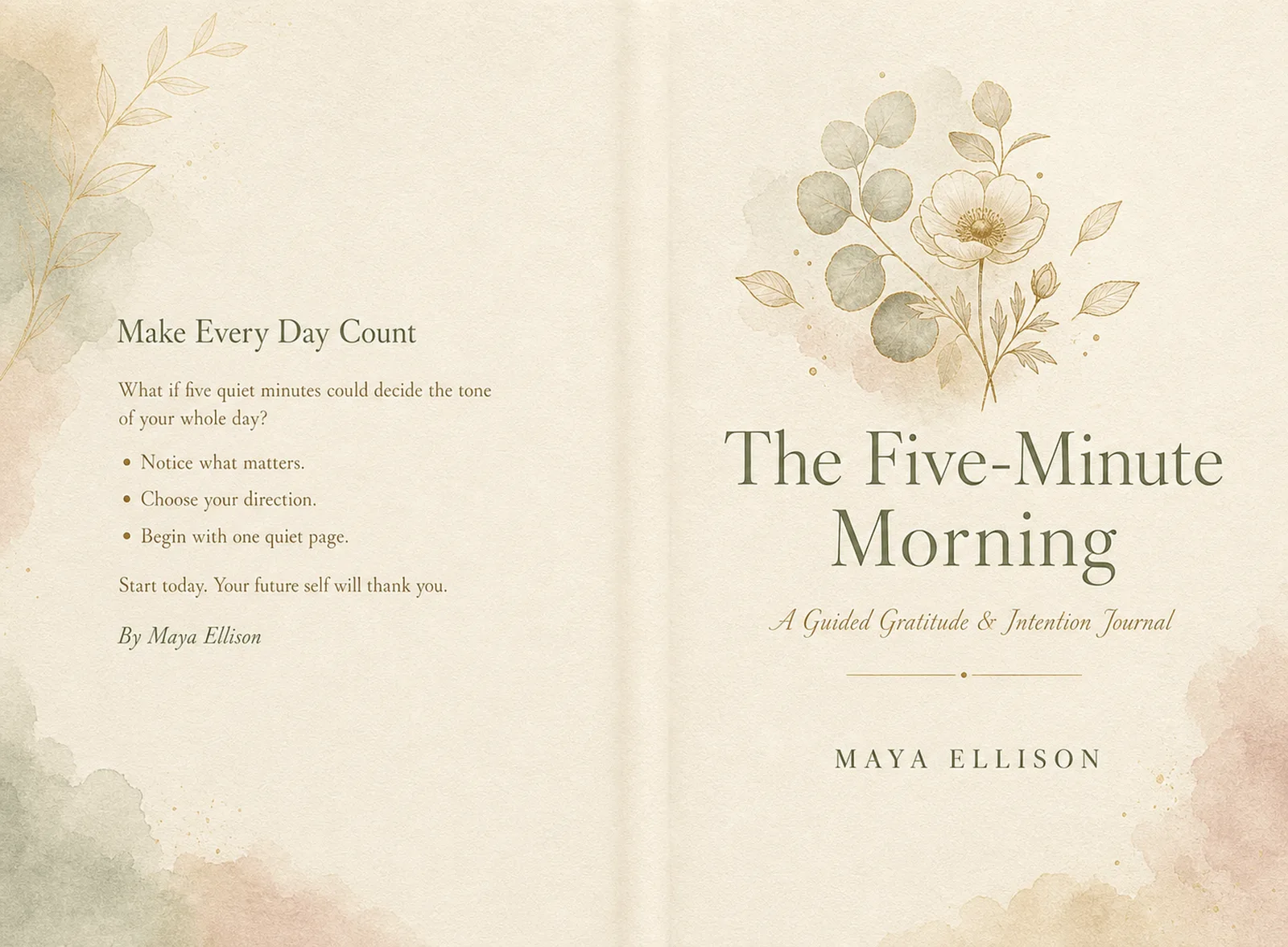 Full paperback wrap cover of The Five-Minute Morning showing back, spine, and front