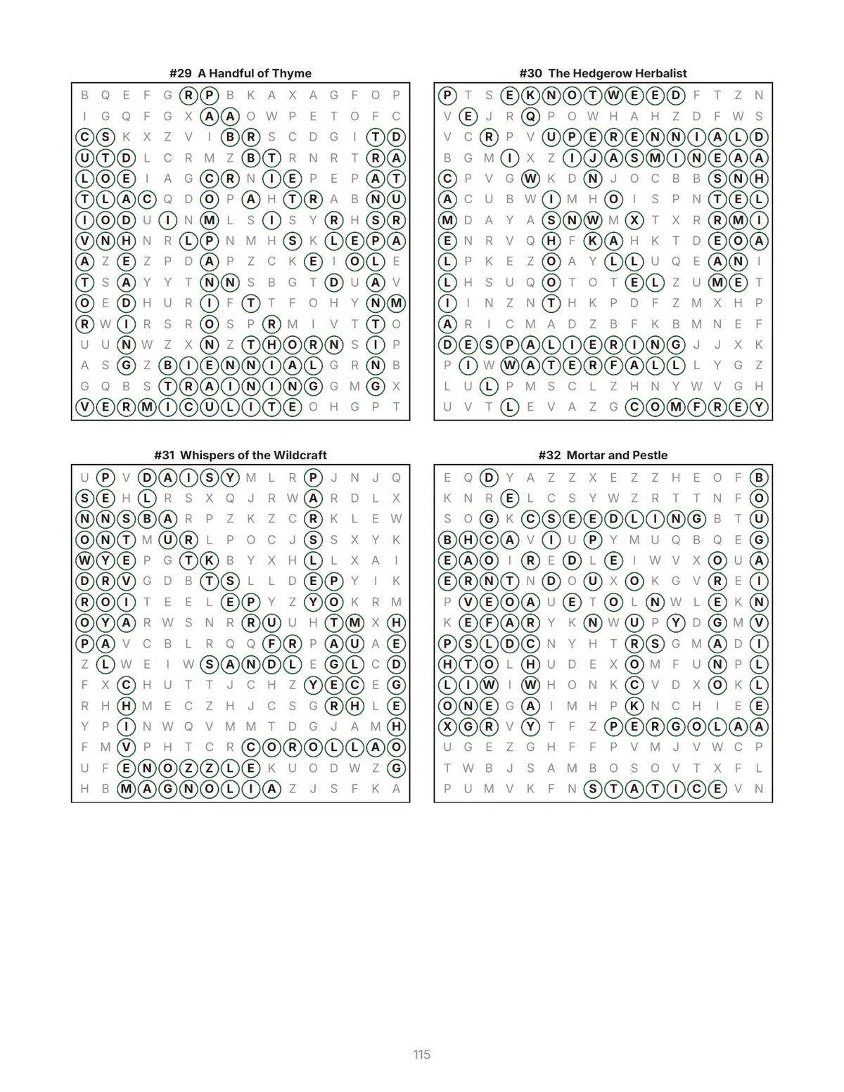 Cozy Garden Word Search — actual interior page