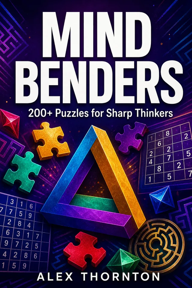 Professional puzzle book cover created with KDP Builder's puzzle book generator